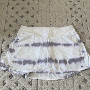 Lululemon White and Lavender Tie-Dye Athletic Skort